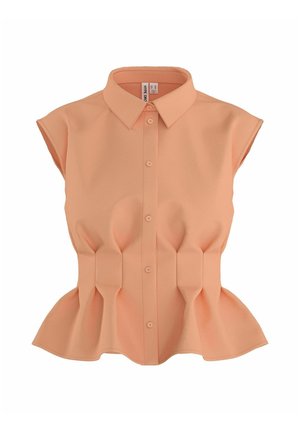 HYPEDROP, SLEEVELESS SHIRT HDUNDINE PLEATED - Skjortebluser - coral sands