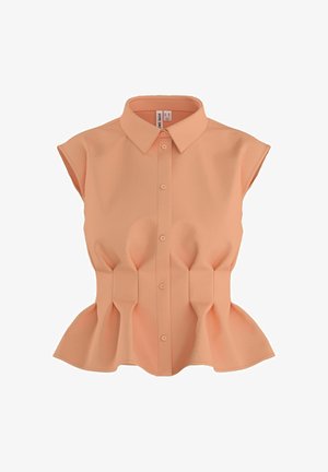 HYPEDROP, SLEEVELESS SHIRT HDUNDINE PLEATED - Skjortebluser - coral sands