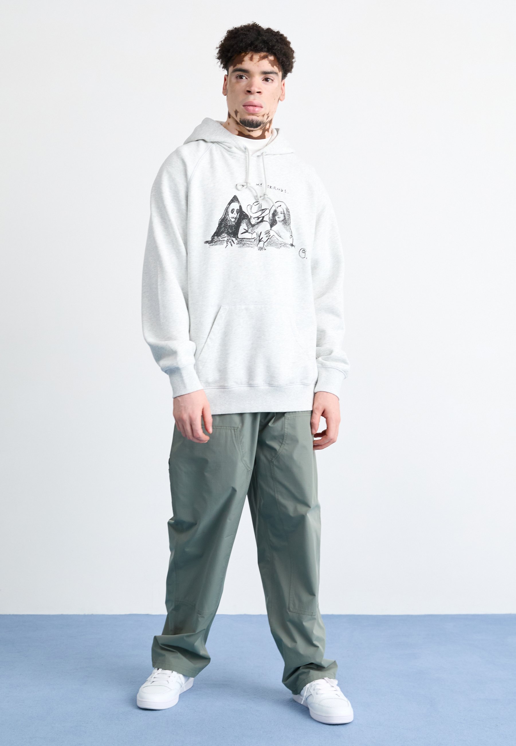 【Carhartt】 HOODED PEPE FRIENDS SWEATSHIRT Hooded Pepe Friends Sweatshirt, Black/White