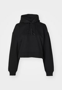 RAISED EMBROIDERY HOODIE - Sudadera - black