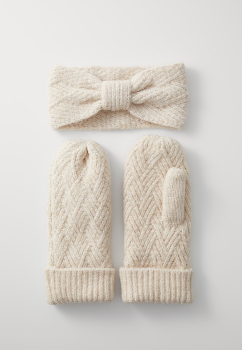 ONLY ONLKATE LIFE MITTENS HEADBAND SET - Luffer - cloud dancer
