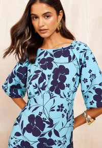 Friends Like These PUFF SLEEVE EMPIRE BUST MIDI - REGULAR FIT - Vapaa-ajan mekko - blue