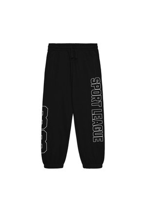 Terranova, PANTALONI TUTA LUNGHI CON STAMPA COLLEGE - Pantaloni sportivi - nero
