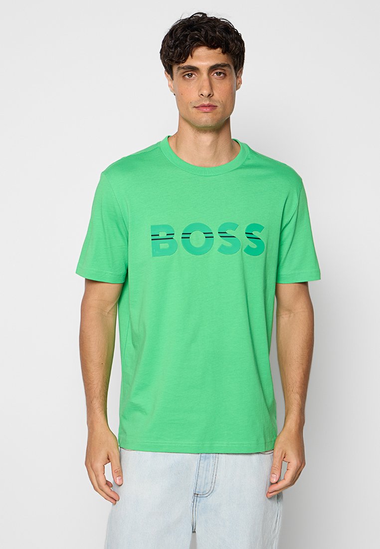 Boss T-shirt print groen