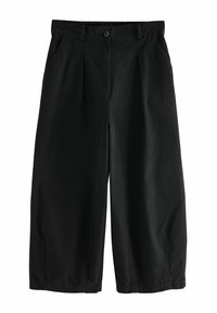 ELATICATED WAIST BARREL LEG - Stoffhose - black
