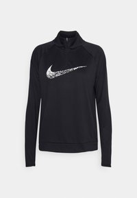 Pullover nero a maniche lunghe con colletto alto, dotato del logo Nike bianco. Realizzato in un tessuto liscio ed elastico con una vestibilità comoda.