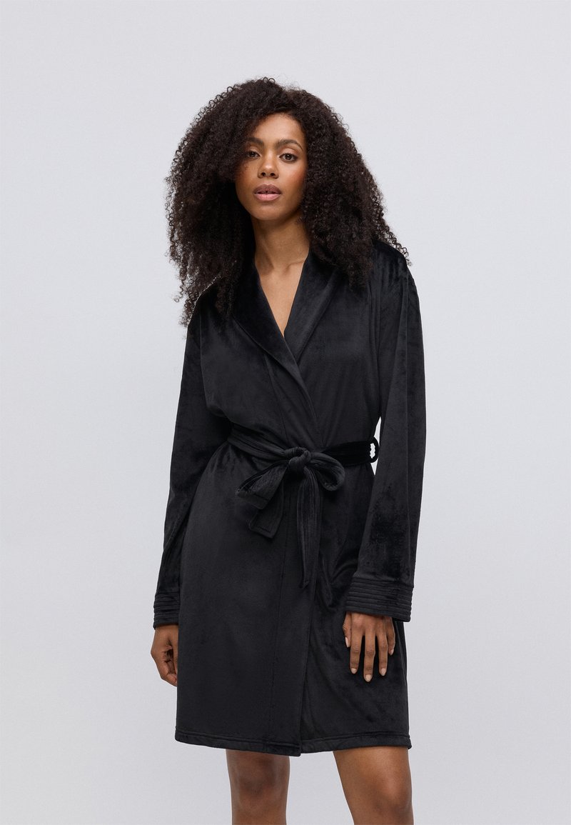 short black dressing gown Lovella Mini Dress in Black , Bodycon , Crew Neck