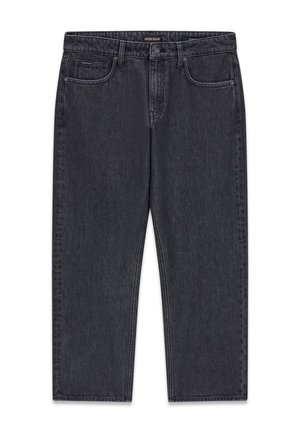 Tumehalli teksapüksid sirge säärega, viie taskuga ja bränditud vöökohaga. Omavad peent õmblust ja sujuvat tekstuuri.