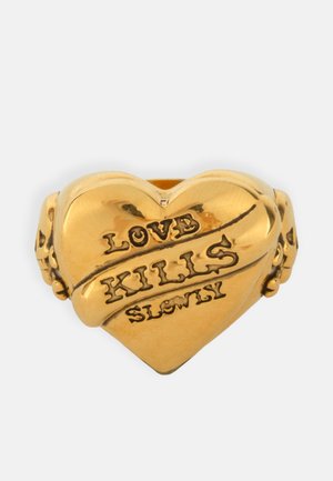 LOVE KILLS SLOWLY HEART SIGNET RING - Ring - gold-coloured