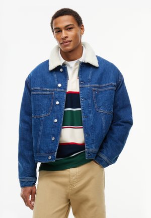 Tommy Jeans, TEDDY COLLAR DENIM TRUCKER JACKET - Дънково яке - denim blue black
