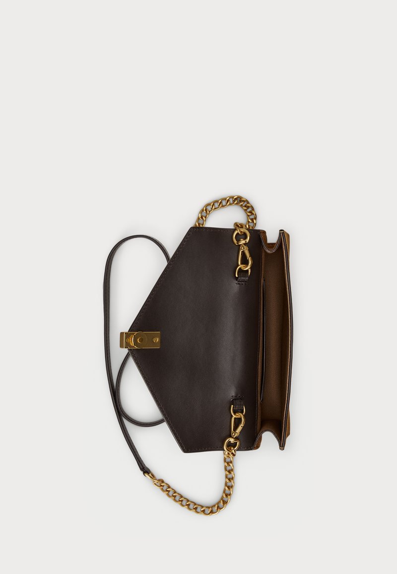 polo id suede mini shoulder bag maple tobacco Polo Ralph Lauren POLO ID SUEDE LEATHER SMALL SHOULDER BAG - Handbag romance and optimism Ralph Lauren Polo Id Suede