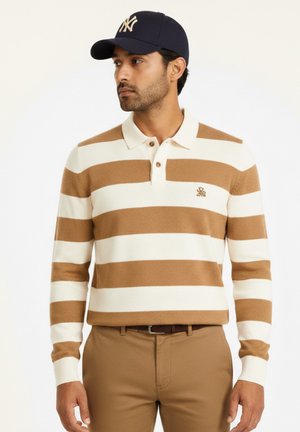LA VESPITA SUETER CUELLO POLO LISTADO - Jersey de punto - beige