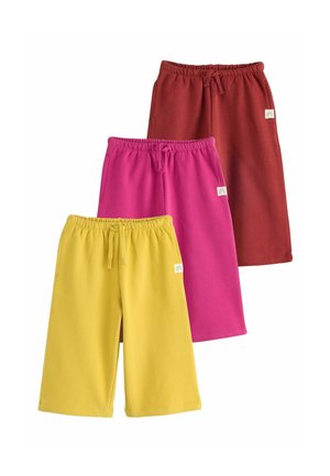 Next, REGULAR FIT - WIDE LEG JOGGERS 3 PACK - Shortsit - berry pink olive green  brown