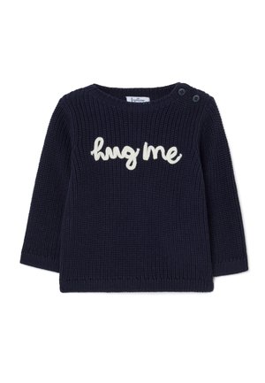 REGULAR FIT WITH SLOGAN - Maglione - navy blue