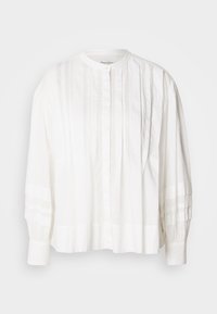 BLOUSE STAND UP COLLAR TUCK DETAILS SOLID - Button-down blouse - offwhite