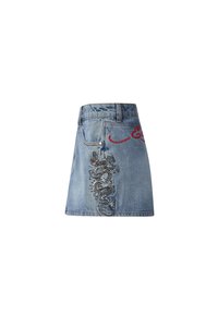 Ed Hardy DRAGON  - Falda acampanada - blue