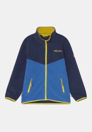KIDS OPPDAL UNISEX - Fleecejas - navy/glow blue/hazy yellow