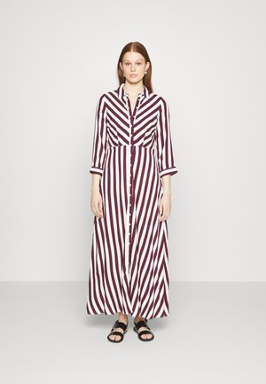 YASSAVANNA LONG SHIRT DRESS - Maxi dress - winetasting/white