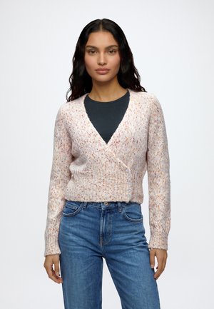 ONLY, ONLZILLE V-NECK WRAP - Жилетка - cloud dancer/multi-coloured melange