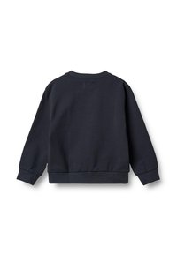 Sweatshirt bleu marine, fabriqué en mélange de coton doux. Doté d'un col rond, de manches longues et de poignets et d'un ourlet côtelés. Dos uni.