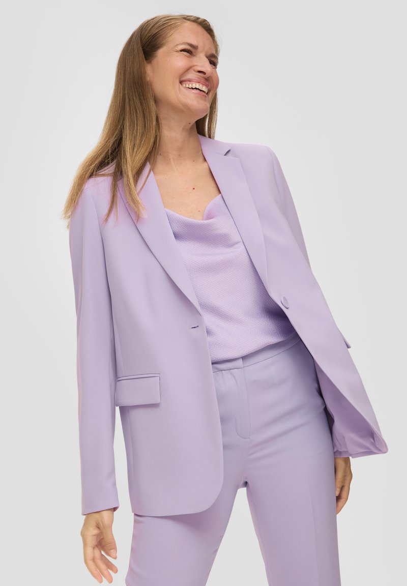s.Oliver BLACK LABEL MIT CRÊPESTRUKTUR - Halflange jas - lavendel