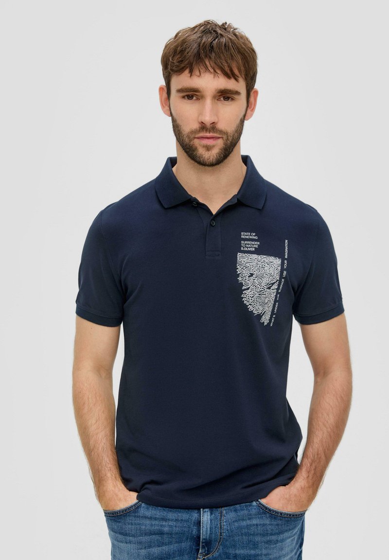 s.Oliver MIT GRAFIK - Poloshirt - navy