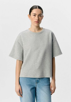 BOXY - Basic T-shirt - light grey melange
