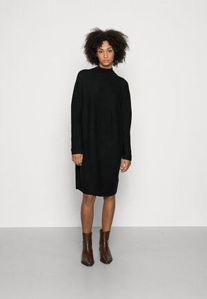 DRESS SHORTSLEEVE ROUND-NECK RICE CORN STRUCTURE - Robe pull - black