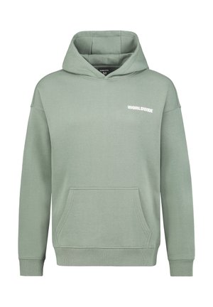 MIT KÄNGURUTASCHE UND LOGOPRINT - Hoodie - hellgrün