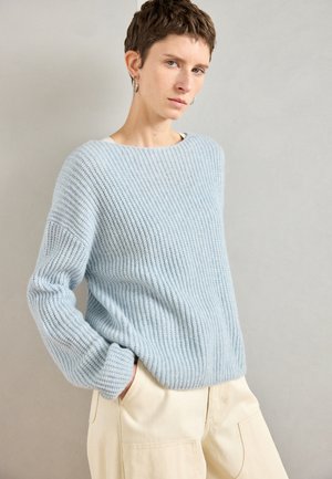 LONGSLEEVE CLEAN EDGE NECKLINE - Pullover - silvery blue