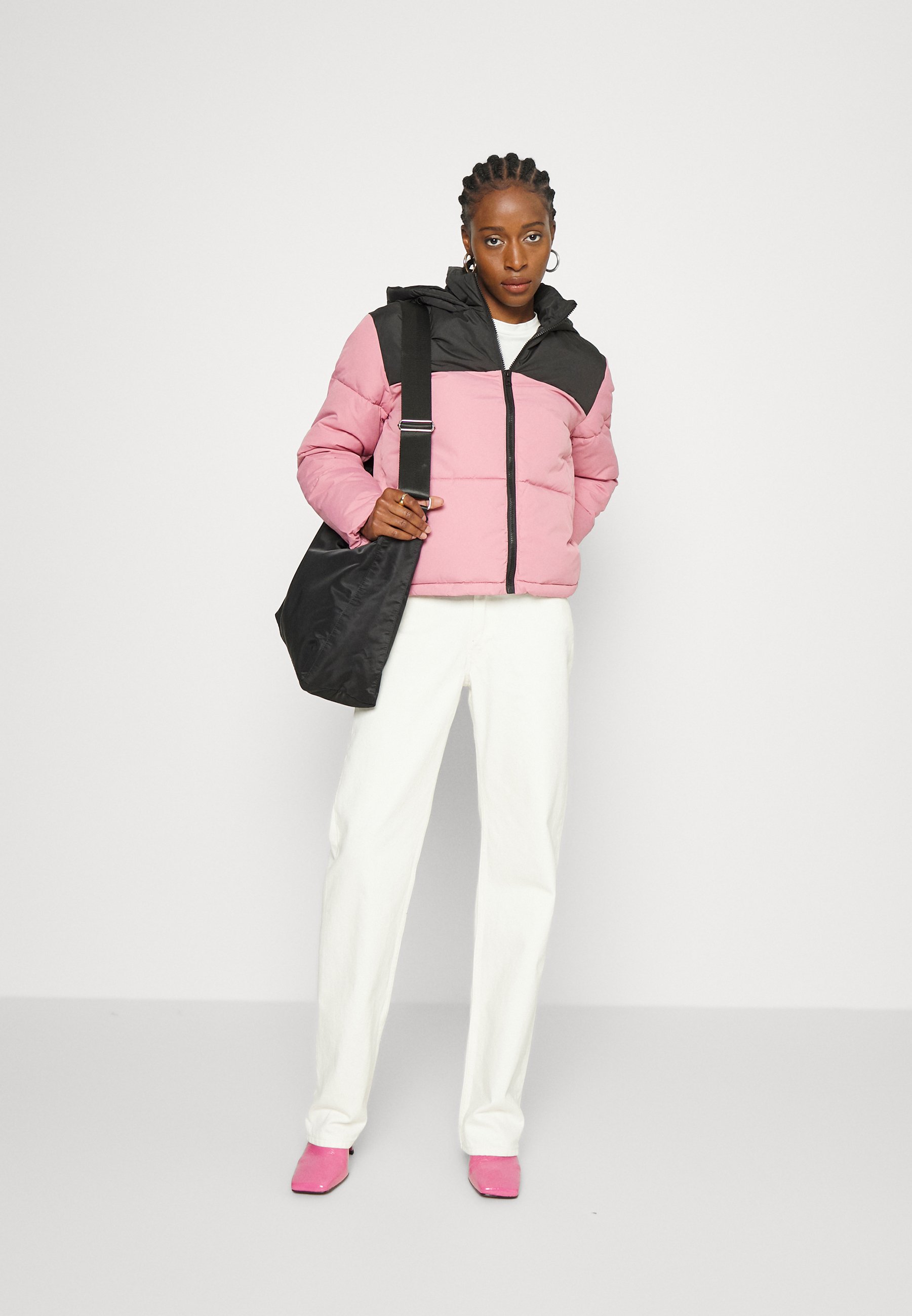 Only Onlsandra Short Puffer Jacket Winter Jacket Black/Mesa Rose, Women's, Size: XS, Pink