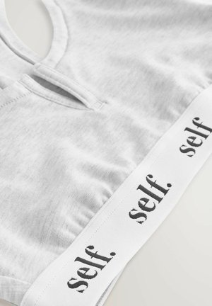 Self. NOTCH NECK LOGO CROP - Pihik - grey marl