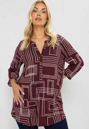 ABSTRACT HALF PLACKET - Tunikaer - red