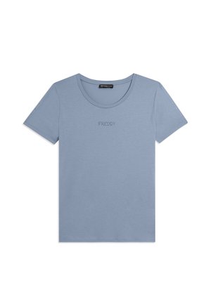 MANICA CORTA CON DETTAGLIO CUT OUT E STRASS - T-shirt basique - blue