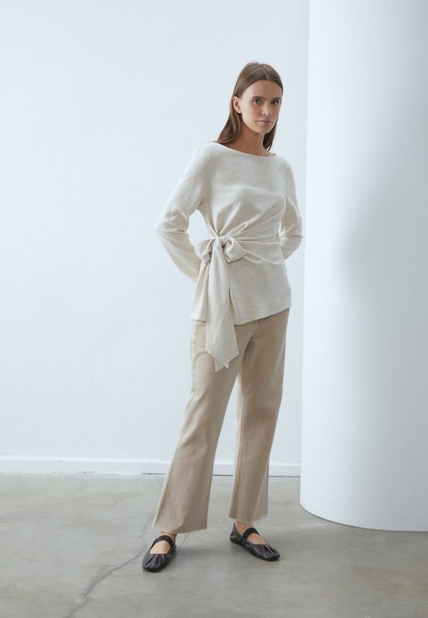 LINEN MIX BLEND BLOUSE - Blouse - beige3