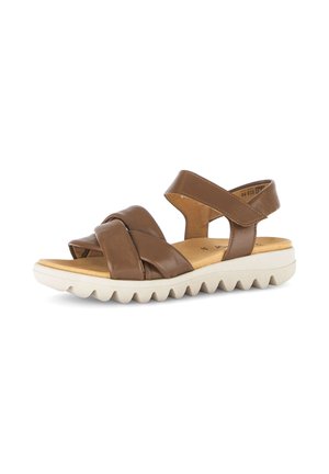 Wedge sandals - cognac