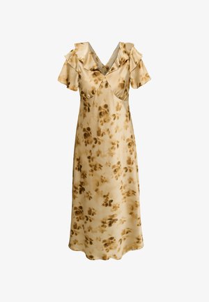 Kaffe Curve, KCJAMIE FRILL - Gallakjole - dusty champagne brown flowers