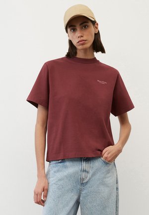 SHORT SLEEVE ROUND NECK PRINT - T-shirt print - deep ruby