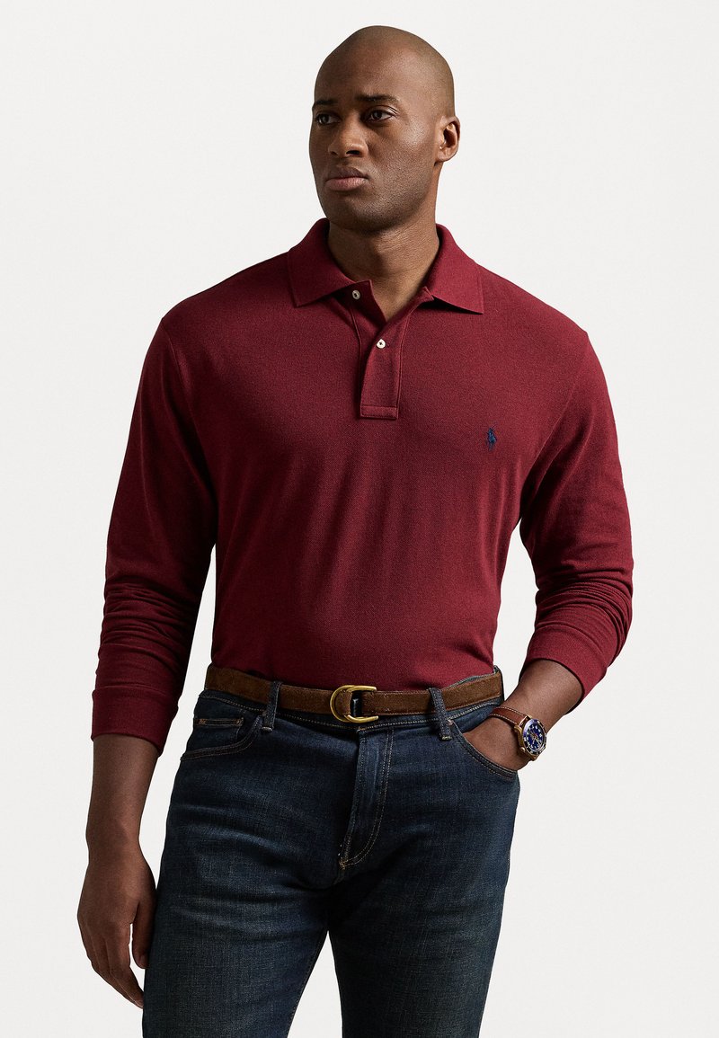 Polo Ralph Lauren Big & Tall LONG SLEEVE POLO SHIRT - Polo krekls - vintage port heather