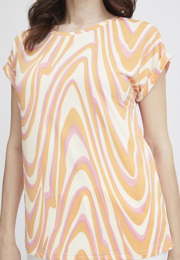 FRSEEN - Print T-shirt - apricot wash aop ms3
