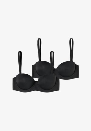 2-PACK UNIQUE MICRO - Axelbandslös bh / Multifunktionsbh - schwarz
