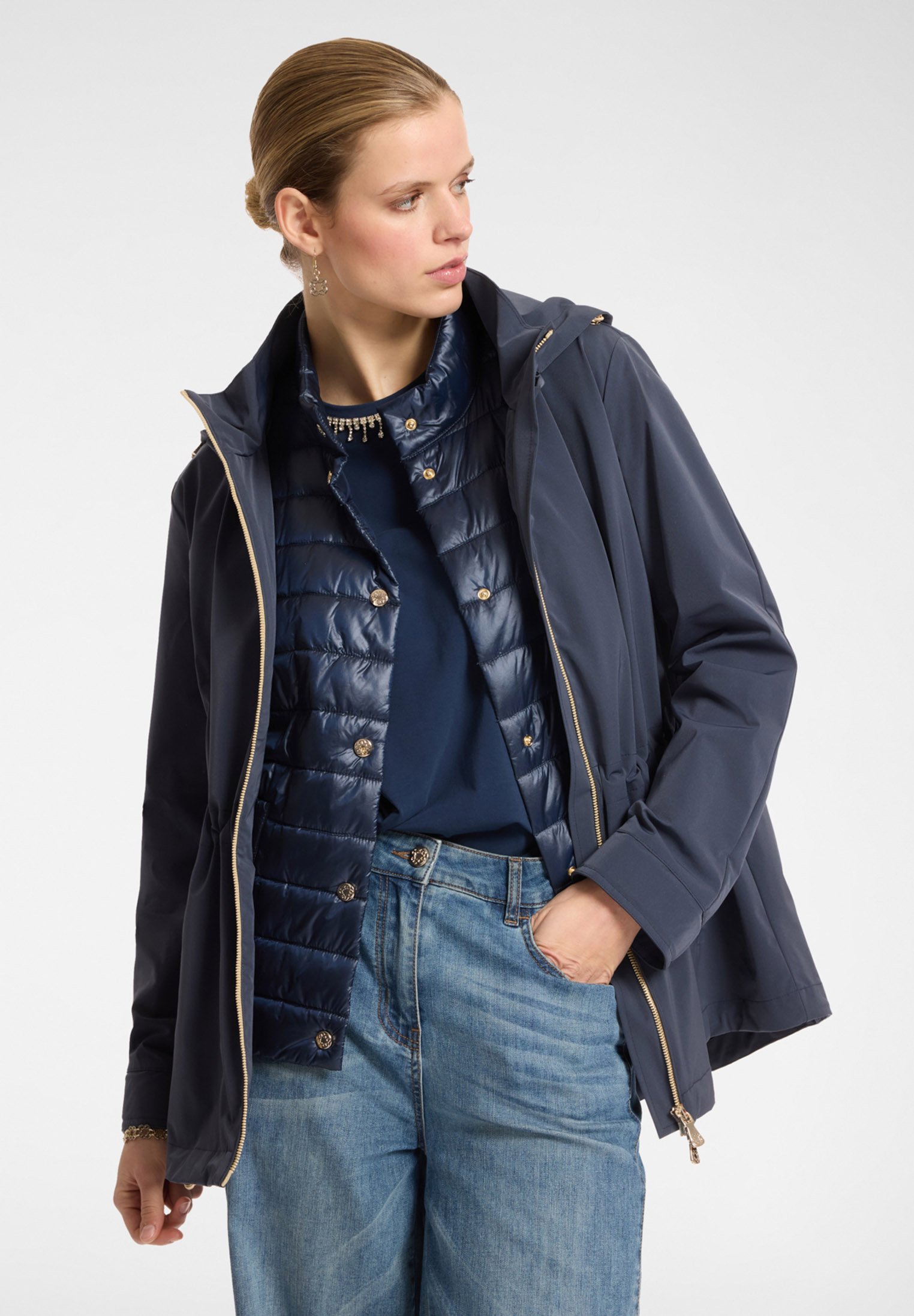 Denim Elena Miro Jackets Elena Miro Embroidered Denim Jacket In