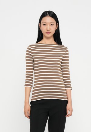 NEW CODY SLIM BOAT - Μπλούζα με μακριά μανίκια - nordic taupe/ecru