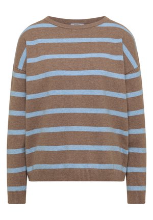 Cecil, PULLOVER MIT BOAT NECK UND STREIFEN - Striktrøje - urban taupe melange