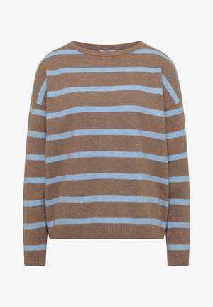 Cecil, PULLOVER MIT BOAT NECK UND STREIFEN - Striktrøje - urban taupe melange