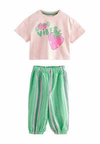 Next - STRIPE SET - Stoffhose - green pink Thumbnail-Bild 1