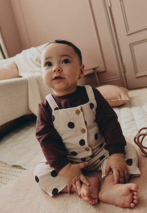 Next, REGULAR FIT - BABY DUNGAREE AND BODYSUIT 2 PIECE SET - Body - brown cream spot