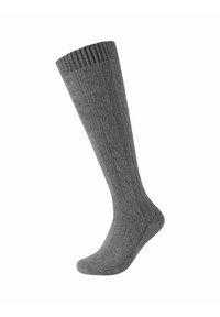 UNISEX COSY WIESN CABLE STITCH - Zeķes līdz ceļgaliem - dark grey melange