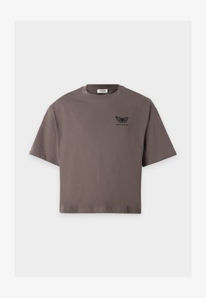 YOURTURN, UNISEX BOXY CROPPED FIT - T-shirt print - dark grey