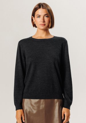 ROUND-NECK - Strickpullover - anthracite